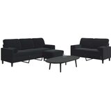 3-dijelni set sofa s jastucima crni baršunasti Cijene