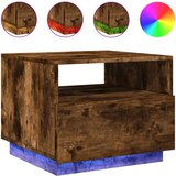 Maison Chic Klubska mizica - kavna mizica - Nizka mizica z LED lučkami dimljeni hrast 50x49x40 cm, (21752121) Cene