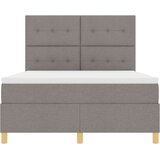  LED Box Spring Krevet Sivo-smeđa 140 x 200 cm tkanina | shoptok.hr