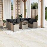  10-dijelni set vrtnih sofa poliratan s jastucima svijetlosivi | shoptok.hr