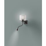 Candellux polo zidna lampa 1X40W E27 + 2W led crna, lamp abažur okrugao sivi | Eponuda.com