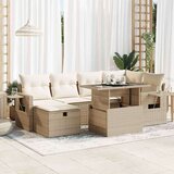 vidaXL 7-dijelni set vrtnih sofa od poliratana s jastucima bež | shoptok.hr