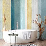  Foto tapeta - Striped pattern - abstract background in stripes in blue tones with gold pattern 350x256 Vodootporna | shoptok.hr