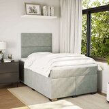 vidaXL Krevet s oprugama i madracem svjetlosivi 120x190 cm baršunasti | shoptok.hr