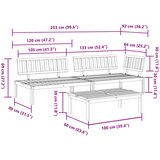  3-dijelni set vrtnih sofa od paleta od masivnog drva bagrema | shoptok.hr