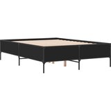  Okvir kreveta crni 120 x 200 cm od konstruiranog drvo i metal | shoptok.hr