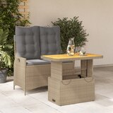 vidaXL 2-dijelni vrtni blagovaonski set od poliratana s jastucima bež | shoptok.hr