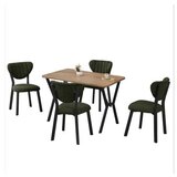 Hanah home Set Trpezarijski sto i 4 stolice Elma Green Walnut | Eponuda.com