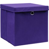 Furnova Škatle za shranjevanje s pokrovi 4 kosi vijolične 32x32x32 cm, (21954041) | Shoptok.si