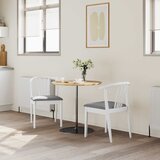  Stolac za blagovanje 2 pcs Bijela i siva Čvrsto drvo | shoptok.hr