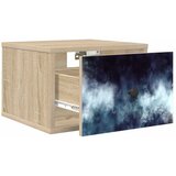  Wall-mounted noćni ormarić RAALTE Hrast sonoma 36 x 33 x 25 cm - Hrast sonoma Plavi mramorni uzorak 1 | shoptok.hr