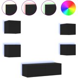  The Living Store Stenske TV omarice z LED lučkami 5 kosov črna - Stenska TV Omarica, (21499068) | Shoptok.si