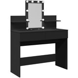  The Living Store Toaletna mizica z LED lučkami črna 100x40x130 cm - Toaletna Mizica, (21496009) | Shoptok.si