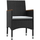  5-dijelni vrtni blagovaonski set s jastucima crni | shoptok.hr