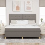  LED Box Spring Krevet Sivo-smeđa 180 x 200 cm tkanina | shoptok.hr