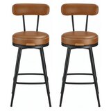 Songmics Set barskih stolov, vrtljiv barski stol z naslonom 54x54x90,5 cm, rjav, (5000302416) | Shoptok.si