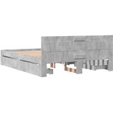  Okvir kreveta s uzglavljem siva boja betona 160x200 cm drveni | shoptok.hr