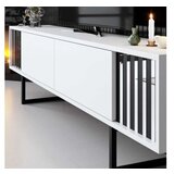 Hanah home TV polica Chrome Line White Black