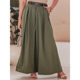 DStreet Spódnico-spodnie z paskiem FLOWES khaki | Shoptok.si