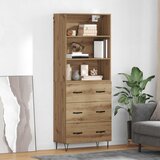 vidaXL Visok predalnik s predalom Umetni hrast 69,5 x 32,5 x 180 cm | Shoptok.si
