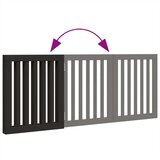 vidaXL Vrata za pse s 3 panela sklopiva crna 150 cm od drva topole | shoptok.hr