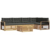 vidaXL Zunanja garnitura za sedenje 6 pcs Bela in antracit Poliester, (5000281188) | Shoptok.si
