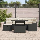  Set od 7 vrtnih sofea s jastučićima crnog poli ratana | shoptok.hr