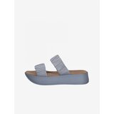 Tamaris Light blue leather slippers on the platform - Women | shoptok.hr