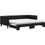  The Living Store Izvlečna dnevna postelja z vzmetnicami črna 90x200 cm blago - Izvlečna Dnevna Postelja, (21450042) | Shoptok.si
