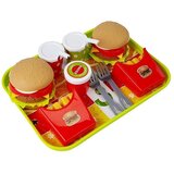  Set hamburgerjev in pomfritov s pladnjem - rdeč Slike