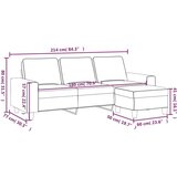 vidaXL Kavč trosed s stolčkom za noge rumen 180 cm blago, (20924698) | Shoptok.si