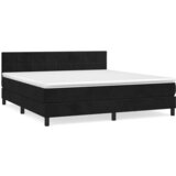 The Living Store Box spring postelja z vzmetnico črna 160x200 cm žamet - Box Spring Postelja, (21490500) | Shoptok.si