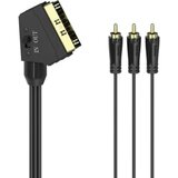 Hama cinch / SCART AV priključni kabel [3x moški cinch konektor - 1x moški konektor SCART] 1.5 m črna, (20431859) Cene