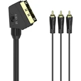Cinch / SCART AV priključni kabel [3x muški cinch konektor - 1x muški konektor SCART] 1.5 m crna