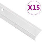  Rubnjaci za stepenice L-oblik 15 kom aluminijski 100 cm srebrni | Eponuda.ba