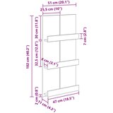  Polica za časopise s policom Umjetnički hrast 51 x 11 x 102 cm | shoptok.hr