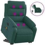  Električni masažni naslonjač na podizanje tkanina tamnozeleni | shoptok.hr