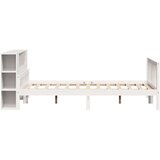vidaXL Knjižna postelja brez vzmetnice bela 150x200 cm trdna borovina | Shoptok.si