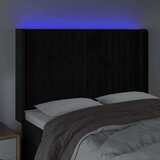  LED posteljno vzglavje črno 147x16x118/128 cm žamet, (20933435) | Shoptok.si