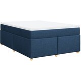 vidaXL Box spring postelja z vzmetnico modra 140x200 cm blago, (21306808) | Shoptok.si