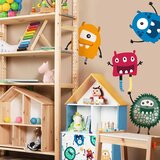 Ginger Home Komplet 4 komada naljepnice MONSTER za dekoraciju dječje sobe, zida, prozora, namještaja | shoptok.hr
