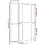  Sobna pregrada s 4 panela tamnosmeđa masivno drvo paulovnije 40 x 200 cm | shoptok.hr