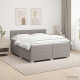  Boxspring krevet s madracem Sivosmeđa 200 x 200 cm Tkanina | shoptok.hr