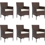  7-dijelni vrtni blagovaonski set s jastucima smeđe-crni | shoptok.hr