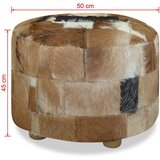 vidaXL Tabure iz pravega usnja okrogel 50x50x45 cm | Shoptok.si
