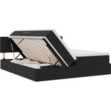  LED krevet za pohranu s madracem Crna 200 x 200 cm Baršun | shoptok.hr