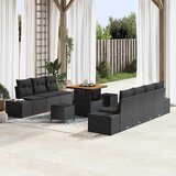  Sjedeća garnitura za vrt 10 kom. 9-Broj sjedala Crna Poli ratan 80 x 80 x 71 cm | shoptok.hr