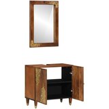  Set ormarića za kupaonicu 2 pcs Medeno smeđa Čvrsto drvo manga | shoptok.hr