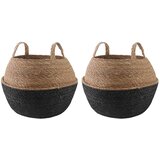  Saksija za biljke s ručkama 2 kom. Crna Ø 45 x 36 cm - Crna Ø 45 x 36 cm 2 | shoptok.hr
