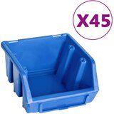 48-dijelni set kutija za pohranu sa zidnim pločama plavo-crni | shoptok.hr